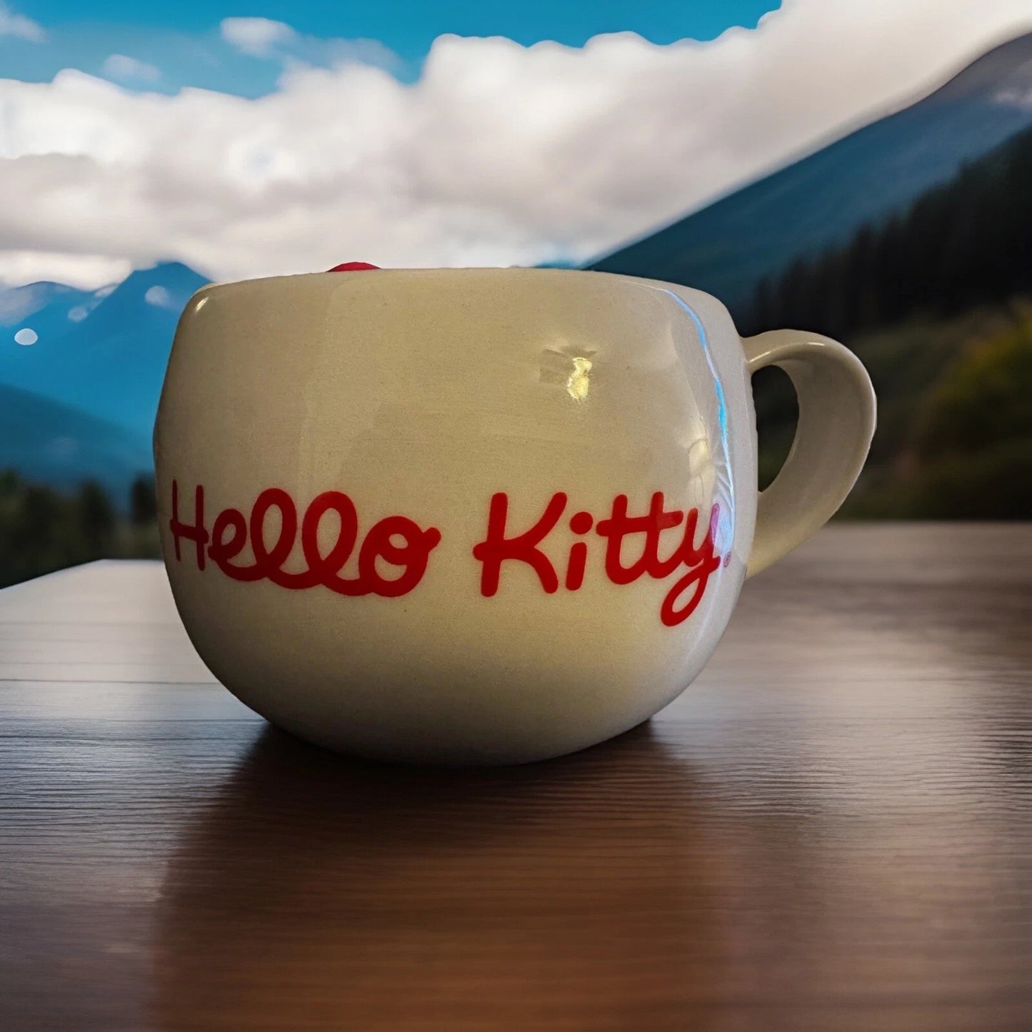 Hello Kitty Red Bow Sculpted 20oz Ceramic Hot/cold Mug Birthday Gift NEW