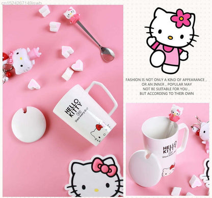 Hello Kitty Cute Cartoon Tiki Ceramic Mug Coffee Cup To Carry