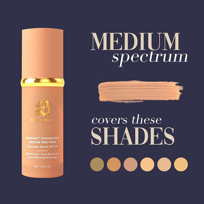Bio Mimic Foundation Medium Spectrum by Forever Bloom; Protecting from Sun with SPF50; for Gym, Sports, Dancing