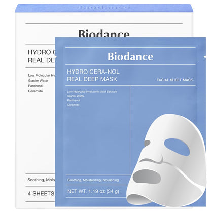 Bio-Collagen Real Deep Mask, Hydrating Overnight Hydrogel Mask, Pore Minimizing, Elasticity Improvement, Korean Skincare | 1.19oz(34g) x 4ea