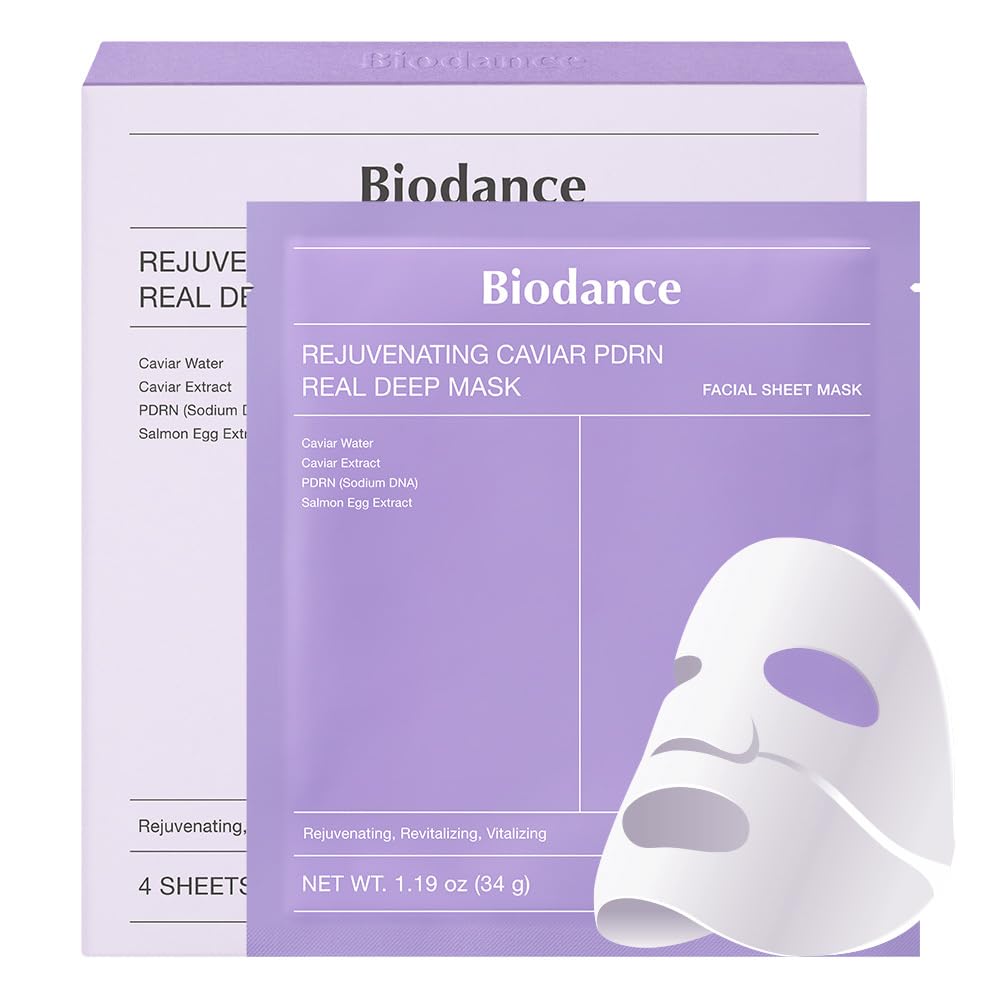 Bio-Collagen Real Deep Mask, Hydrating Overnight Hydrogel Mask, Pore Minimizing, Elasticity Improvement, Korean Skincare | 1.19oz(34g) x 4ea