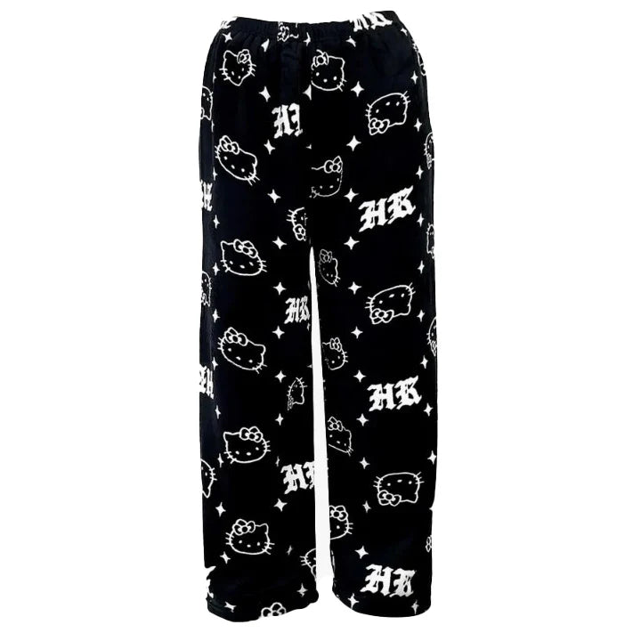 Hello kitty pyjamas Pajama bottoms pants fleece cozy trousers y2k sleepware pjs valentines gift soft pj kawaii boyfriend pants