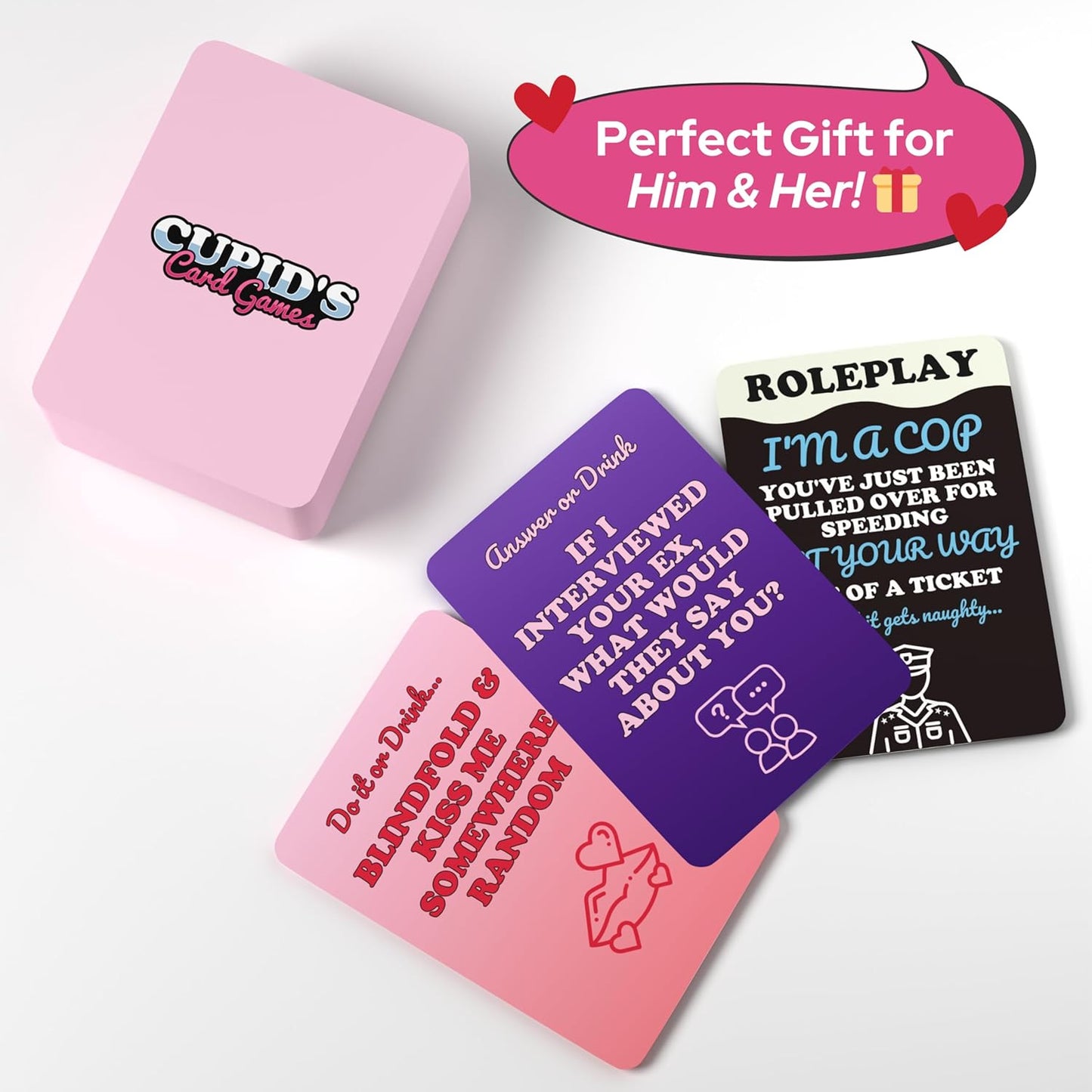 Cupid's Card Games - Couples Drinking Game for Adult Only Date Nights - Bedroom Game for Couples for Boyfriend & Girlfriend - Valentine’s Day Gift Idea