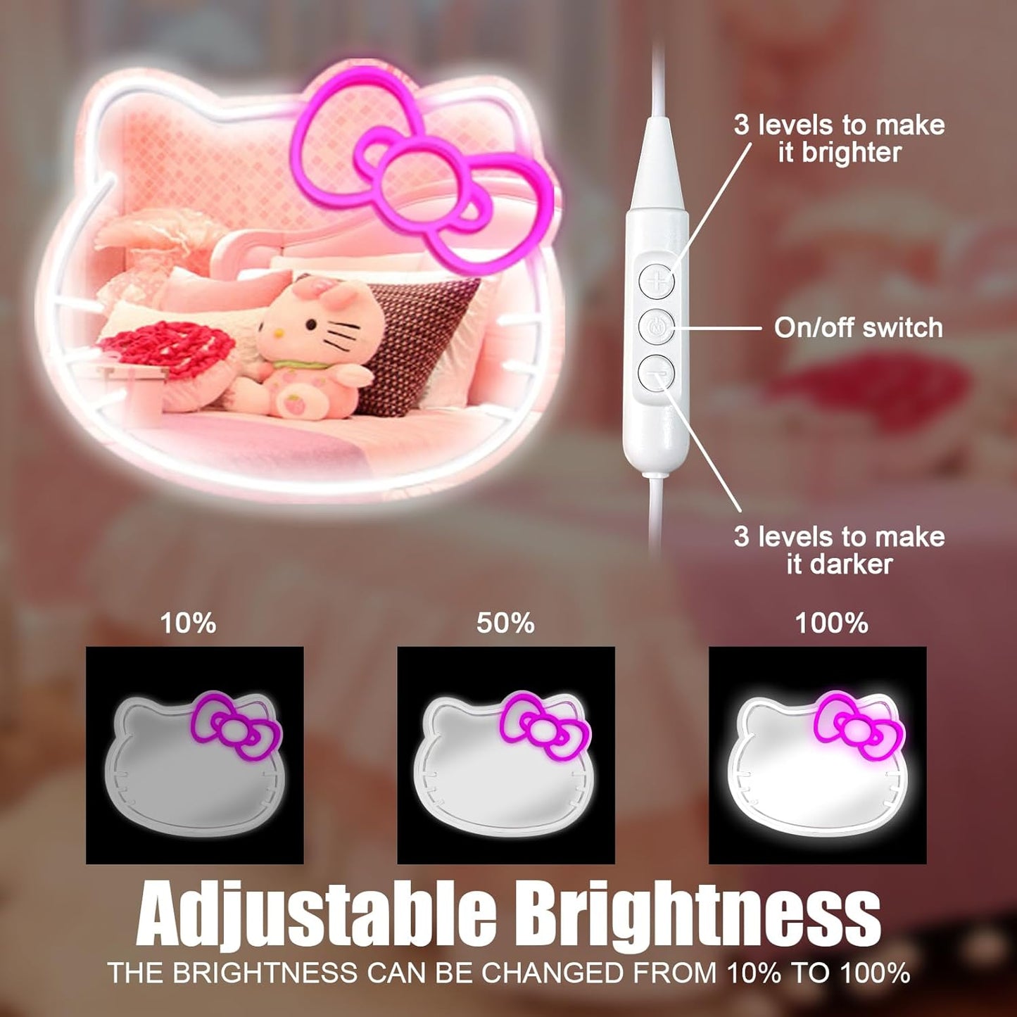 Hello Kitty Mirror Neon Sign