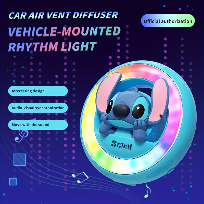 1pc Car Ambient Light Interior Decoration Vehicle Air Conditioner Car Aromatherapy Light Music Rhythm Light Air Vent Light Round Ornament Hanger Include 3 Pieces of Aromatherapy Tablets