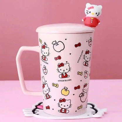 Hello Kitty Cute Cartoon Tiki Ceramic Mug Coffee Cup To Carry
