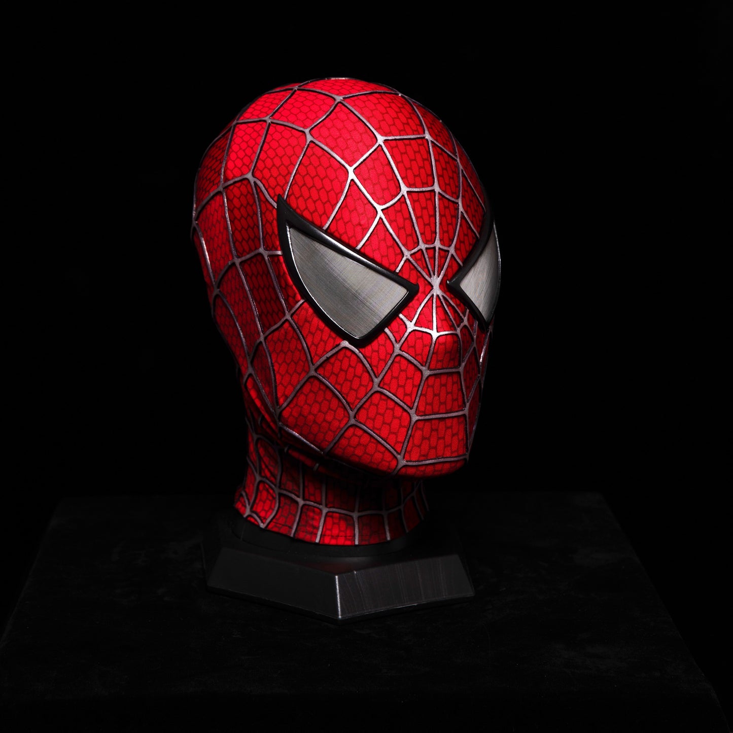 Sam Raimi Spidey Mask (Adults) with Face shell & 3D Rubber Web, Wearable Movie Prop Replica