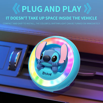 1pc Car Ambient Light Interior Decoration Vehicle Air Conditioner Car Aromatherapy Light Music Rhythm Light Air Vent Light Round Ornament Hanger Include 3 Pieces of Aromatherapy Tablets