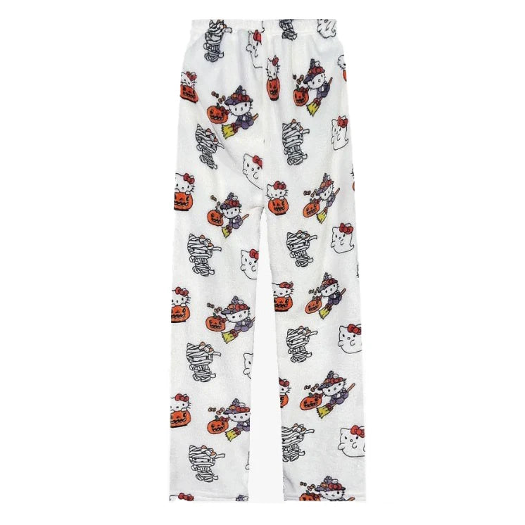 Hello kitty pyjamas Pajama bottoms pants fleece cozy trousers y2k sleepware pjs valentines gift soft pj kawaii boyfriend pants