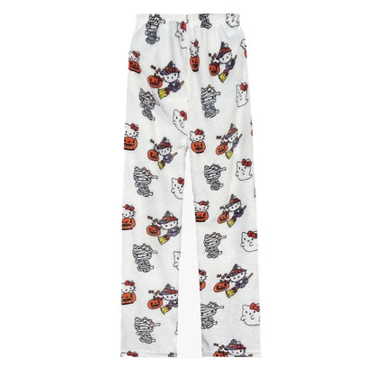 Hello kitty pyjamas Pajama bottoms pants fleece cozy trousers y2k sleepware pjs valentines gift soft pj kawaii boyfriend pants