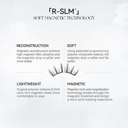 Wosado Soft Magnetic Eyelashes All-in-One Box, Destination Collection, Reusable, Glue-Free, Waterproof, Lightweight, Natural Style, Makeup Cosmetic