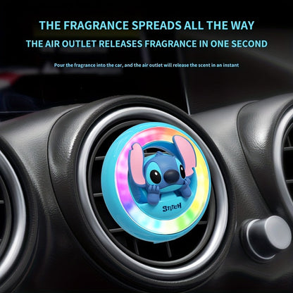 1pc Car Ambient Light Interior Decoration Vehicle Air Conditioner Car Aromatherapy Light Music Rhythm Light Air Vent Light Round Ornament Hanger Include 3 Pieces of Aromatherapy Tablets