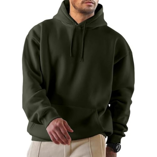 Men's Hooded Pullover Long Sleeve Pullover Plain Sweatshirts Basic Sweat Hoodie