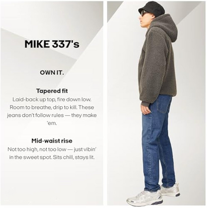 Men's Tapered Fit - Men's Stretch Jeans with Stonewashed Look & 5-Pocket Design - Mid Rise Denim Trousers with Button Closure for Style-Conscious Men with Demand